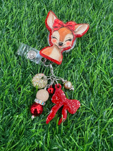Load image into Gallery viewer, Christmas Fawn Retractable Badge Reel
