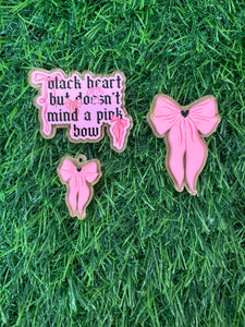 Black Heart Pink Bow Collection Acrylic Blank & Decal Set