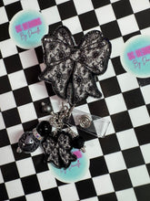 Load image into Gallery viewer, Black Lace Bow Retractable Badge Reel

