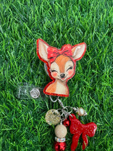 Load image into Gallery viewer, Christmas Fawn Retractable Badge Reel
