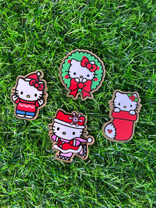 Christmas Cat Character Acrylic Blank & Decal Set